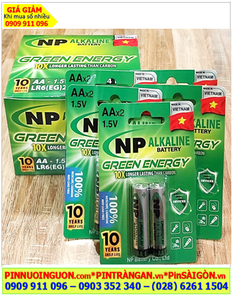 COMBO 01hộp 10vỉ=20viên Pin AA 1.5v alkaline NP LR6EG(2B) Green Energy _Giá chỉ 199.000/Hộp